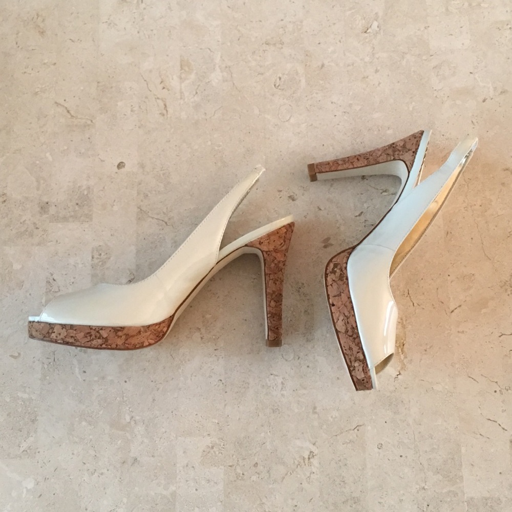 White Patent Platform Heels